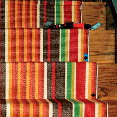 affixing the runner step by step for this easy to install stair runner