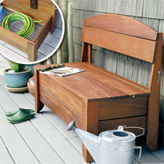 Wooden Storage Bench Seat