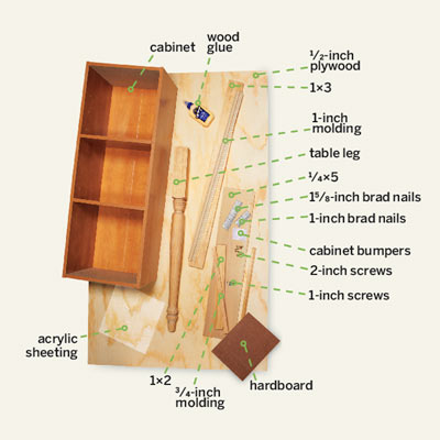 cut list materials for building a desk with a storage hutch