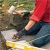 lay the first course to build a stone planter