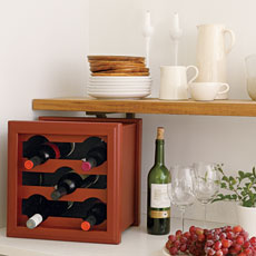 a wine rack made from a planter box
