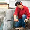 install the lath to clad concrete steps in stone