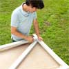 Mark the Crosspiece to build a garden gate