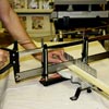 cutting hardwood strips with a miter saw