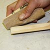 sanding the trim