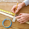 marking 8-inch intervals on a story stick