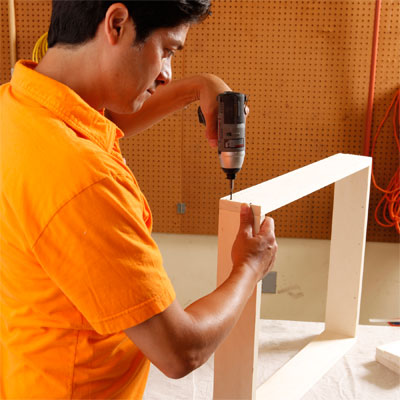 Assemble the Bed Frame to build a murphy bed for your dog