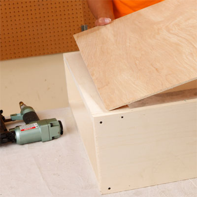 Attach the Back of the Cabinet to build a murphy bed for your dog