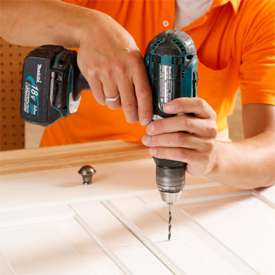 Install the Cabinet Hardware to build a murphy bed for your dog