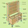 a finished planter with built-in trellis