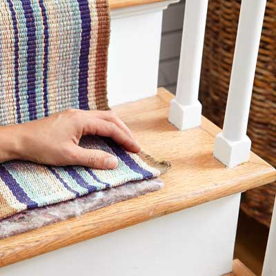 Cut the Padding to Width to Install a Flat-Weave Cotton Stair Runner