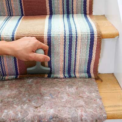 Trim the First Runner to Install a Flat-Weave Cotton Stair Runner