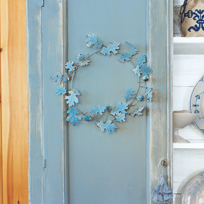 Faux-aged wood painted in two colors and sanded