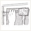 illustrated diagram for removing a painted-over hinge break paint's grip 