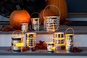 how to make tin-can luminaries for fall and halloween
