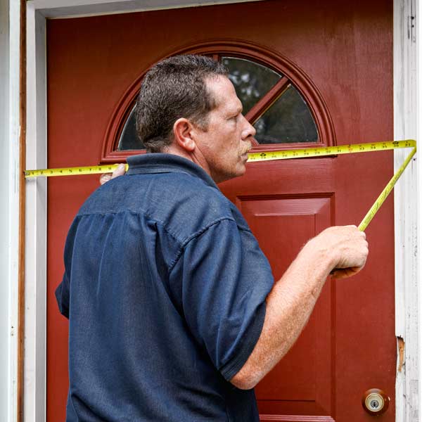 measuring exterior front door to install a storm door