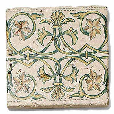 photo of art tile in PC Intaglio border F4 style