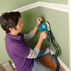 sanding the wall