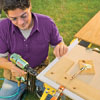 Using a brad nailer and 2-inch nails, secure the mitered corner
