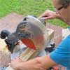 Cut the the End Posts to Length To Build a Decorative Driveway Marker