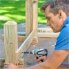 Build the frame: Attach the First Bottom Rail Build a Decorative Driveway Marker