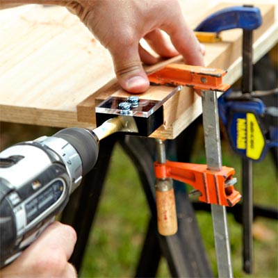 Build the Door Frame by Drilling the Dowel Holes when Building a Fold-Down Murphy Bar