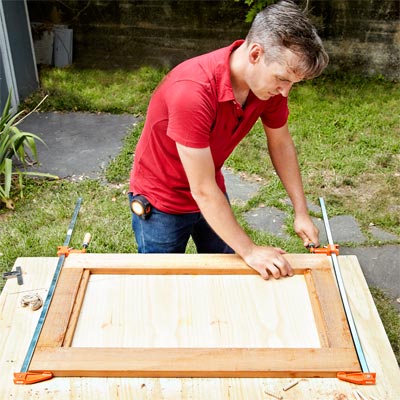 Build the Door Frame by Assembling the Frame when Building a Fold-Down Murphy Bar