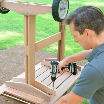 rolling outdoor grill table put legs on tabletop