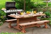 Completed picnic table and benches