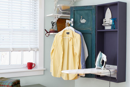 a finished shutter-door ironing cabinet