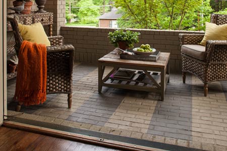 broad band design on a porch floor