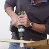 the dowel holesare being drilled