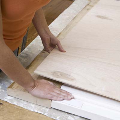 attach the plywood backer board
