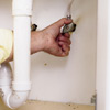 shut off the water feed by closing the valves