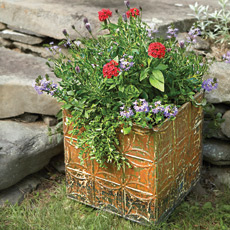 metal tiles planter