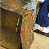 Fold the metal sheeting around the side