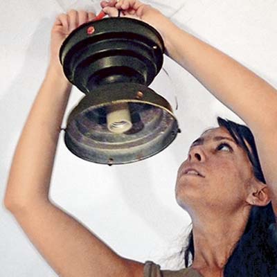connect the wires on the vintage lighting fixture