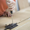 attaching hinges to make screen door