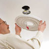 gluing on the ceiling medallion of a ceiling fan
