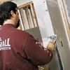 Taping the inside corners while installing Drywall