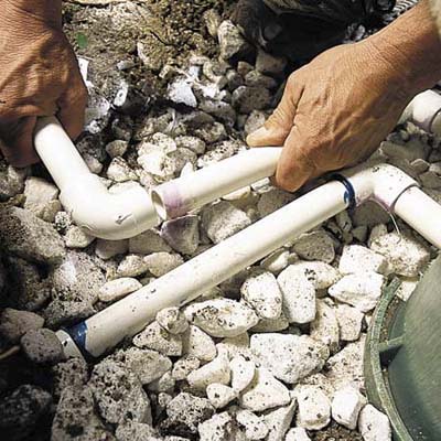 connecting the pipe at the valve box