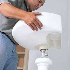 installing a pedestal sink