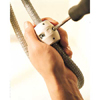 Installing the hose weight.