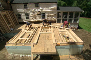 Framing new addition at Bedford project