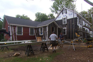Working on the addition of the Bedford house in episode 3108 of This Old House