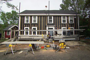 Working on the driveway of the Bedford house in episode 3110 of This Old House