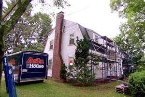 renovation begins at the Newton Centre house project