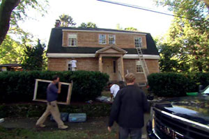 exterior renovation at the Newton Centre house project