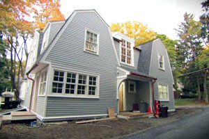 exterior renovation at the Newton Centre house project
