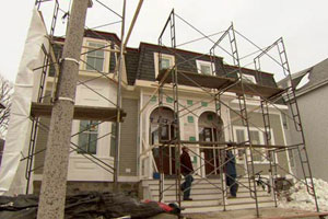 exterior renovation at the Roxbury house project